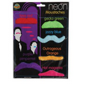 Neon Mustaches (6 Pieces)